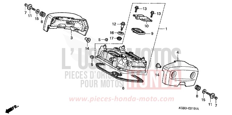 COUVERCLE DE CULASSE (ARRIERE) de Shadow VT125C CANDY GLORY RED-U (R101) 1999